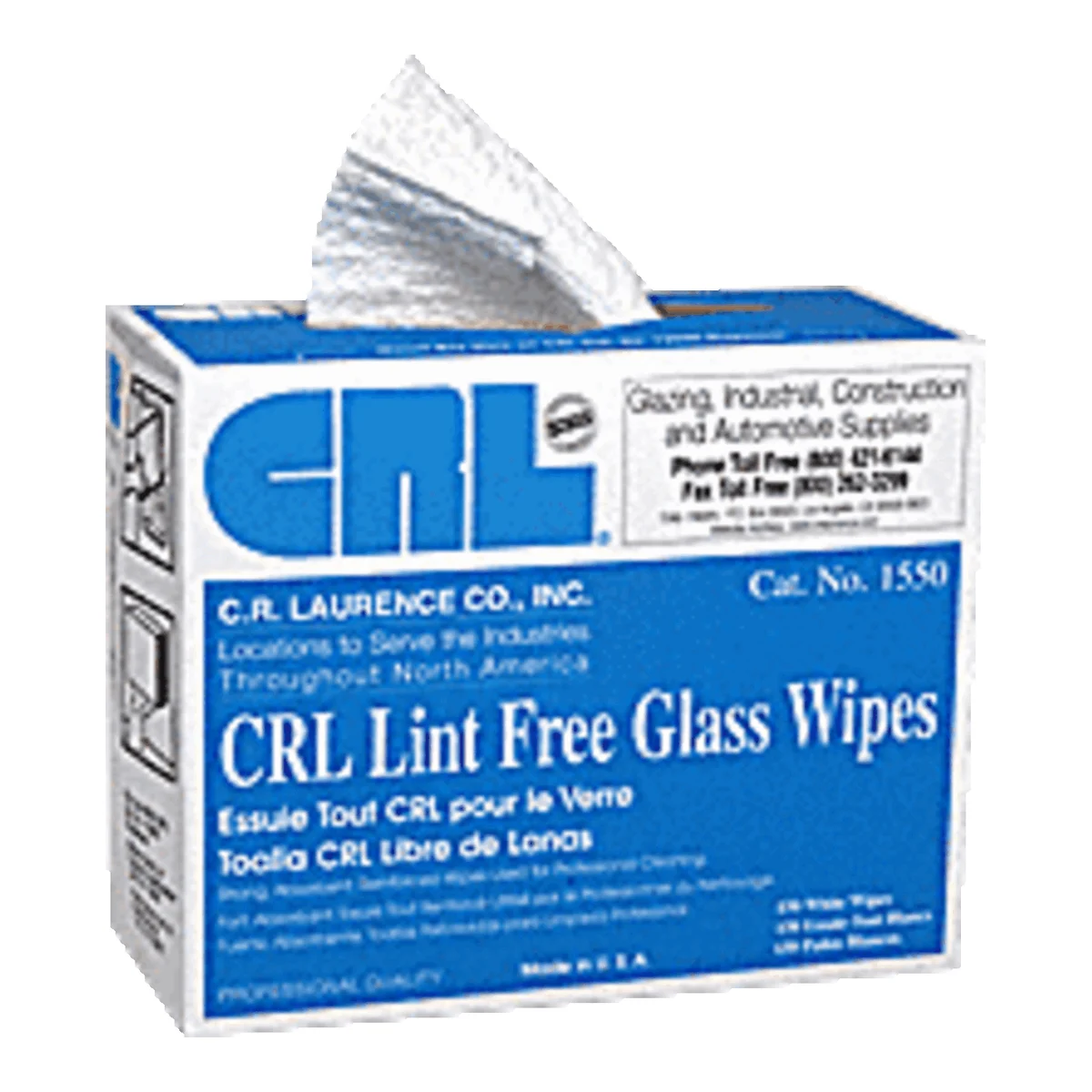 CRL BX15 Lint-Free Glass Wipes (Box of 150)