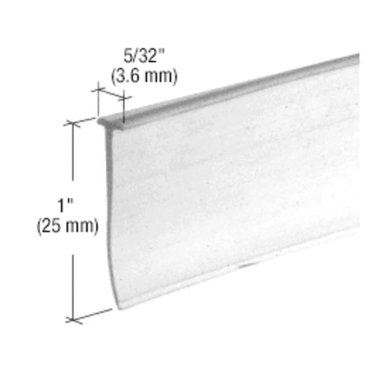 Framed Shower Door Bottom 'T' Seal & Wipe, 1", Clear – CRL M6211 actual photo