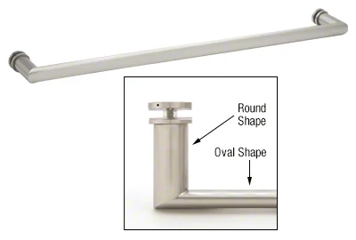 CRL 18" Oval and Round Single-Sided Towel Bar, Polished Chrome