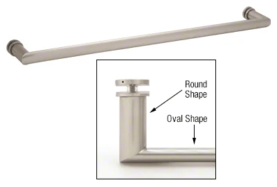 Glass Shower Door 24" Single-Sided Oval and Round Towel Bar, Brushed Nickel – CRL 0R24BN
