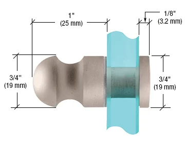 Shower Door Mini Bulb Single-Sided Door Knob, Brushed Nickel – CRL 19MKBN