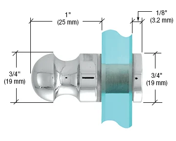 CRL Mini Bulb Single-Sided Door Knob, Polished Chrome