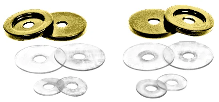 Shower Door Handle Replacement Washers for Back-to-Back Solid Pull Handles, Satin Brass – CRL 30WKSB