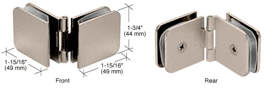 Shower Glass Adjustable Glass-to-Glass Clamp, Brushed Nickel – CRL ADJ180BN, photo 2