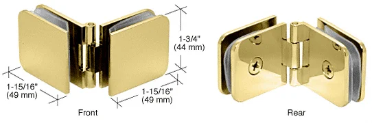 Shower Glass Adjustable Glass-to-Glass Clamp, Polished Brass – CRL ADJ180BR, photo 2