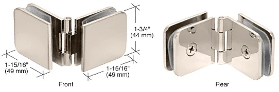 Shower Glass Adjustable Glass-to-Glass Clamp, Polished Nickel – CRL ADJ180PN, photo 2