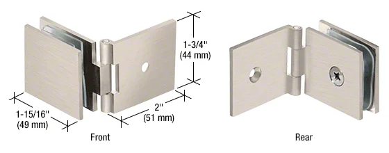 Shower Glass Adjustable Square Wall Mount Glass Clamp, Brushed Nickel – CRL ADJSQ037BN, photo 2