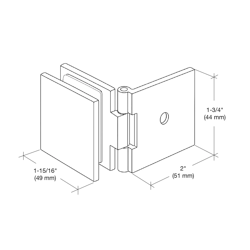 Shower Glass Adjustable Square Wall Mount Glass Clamp, Brushed Nickel – CRL ADJSQ037BN, photo 3