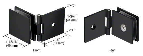 Shower Glass Adjustable Square Wall Mount Glass Clamp, Matte Black – CRL ADJSQ037MBL, photo 2