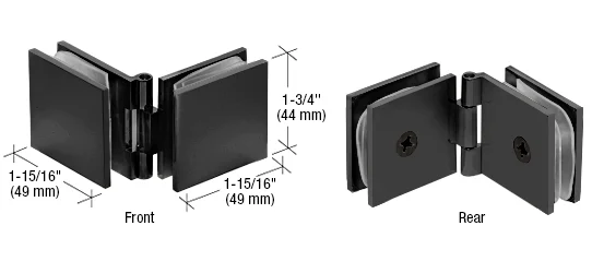 Shower Glass Adjustable Square Glass-to-Glass Clamp, Matte Black – CRL ADJSQ180MBL, photo 2