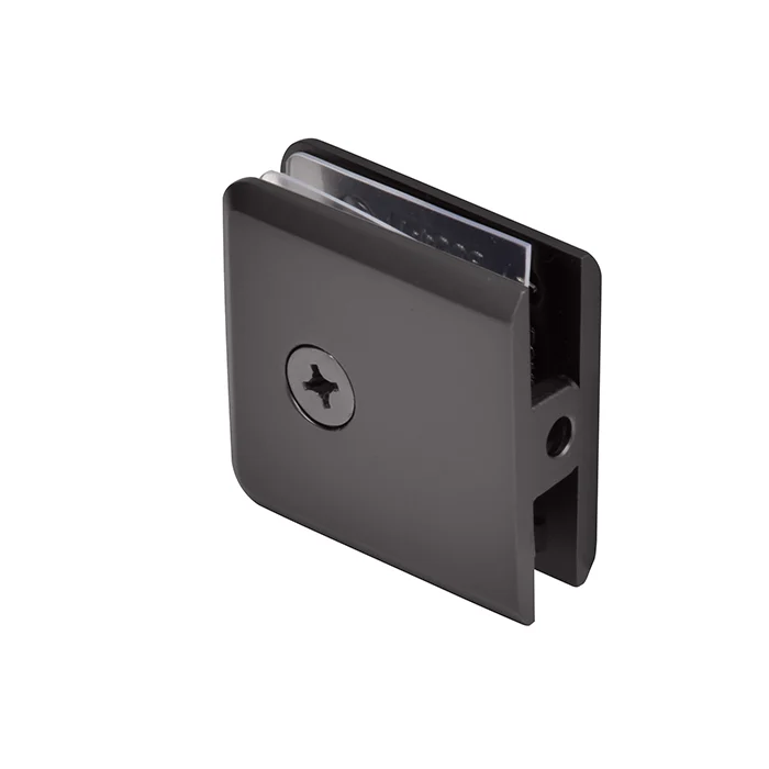 CRL Beveled Hole-in-Glass Fixed Panel U-Clamp, Oil Rubbed Bronze