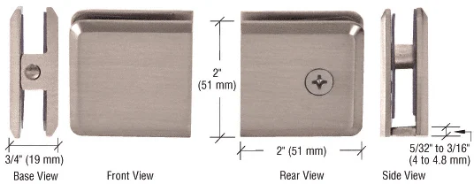 Shower Glass Beveled Hole-in-Glass Fixed Panel U-Clamp, Antique Brushed Nickel – CRL BCU4ABN, photo 2
