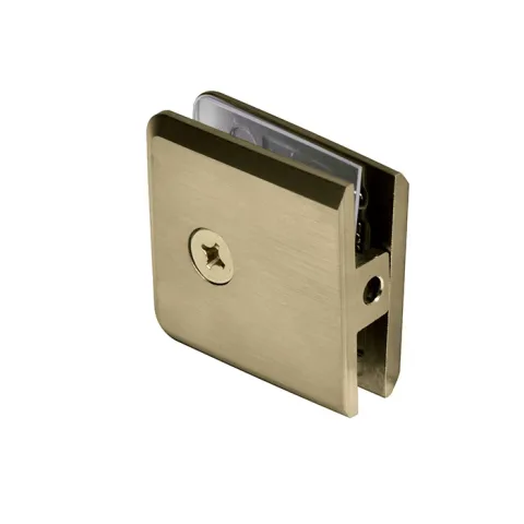CRL Beveled Hole-in-Glass Fixed Panel U-Clamp, Brushed Bronze