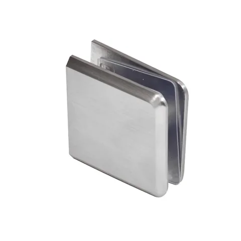 CRL Beveled Hole-in-Glass Fixed Panel U-Clamp, Brushed Chrome