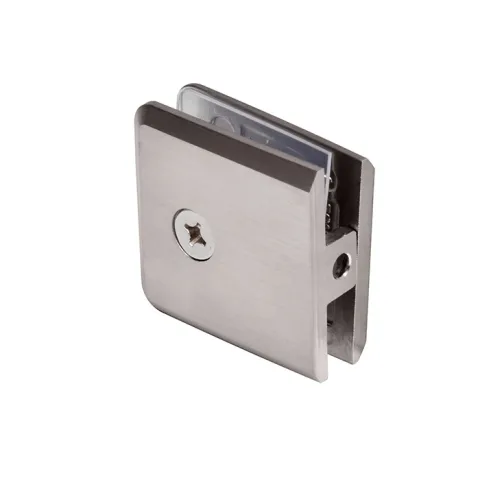 CRL Beveled Hole-in-Glass Fixed Panel U-Clamp, Brushed Nickel