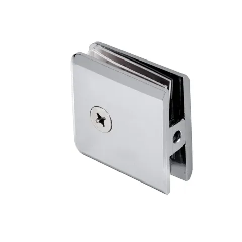 CRL Beveled Hole-in-Glass Fixed Panel U-Clamp, Polished Chrome