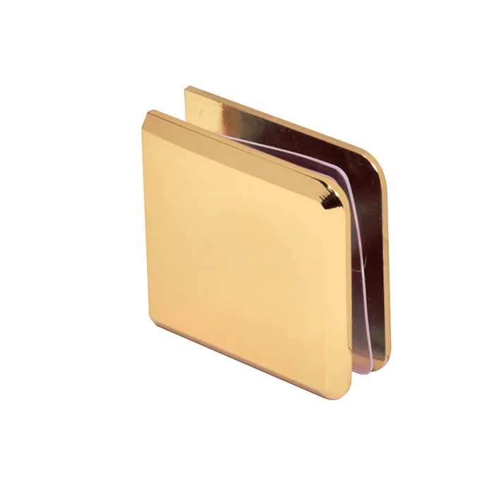 Shower Glass Beveled Hole-in-Glass Fixed Panel U-Clamp, French Gold – CRL BCU4FG