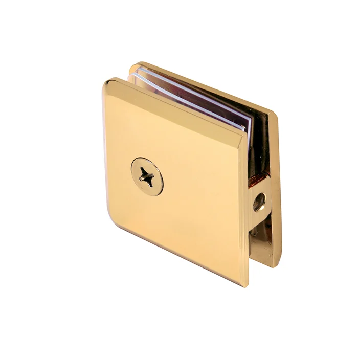 Shower Glass Beveled Hole-in-Glass Fixed Panel U-Clamp, French Gold – CRL BCU4FG, photo 2
