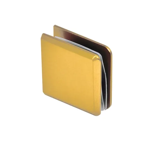 CRL Beveled Hole-in-Glass Fixed Panel U-Clamp, Modern Gold