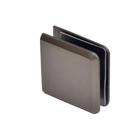 CRL Beveled Hole-in-Glass Fixed Panel U-Clamp, Matte Gun Metal