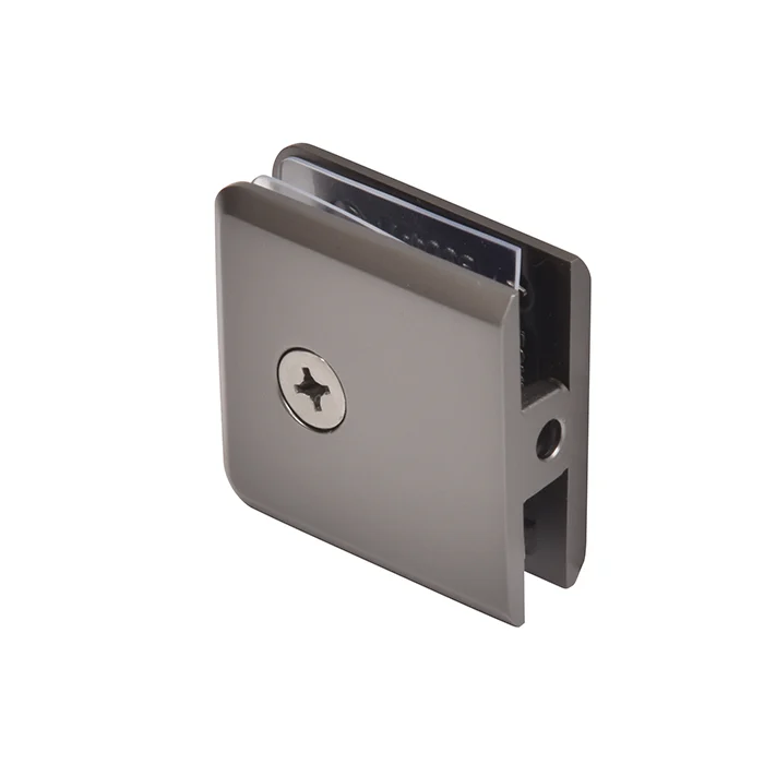 Shower Glass Beveled Hole-in-Glass Fixed Panel U-Clamp, Matte Gun Metal – CRL BCU4MGM, photo 2