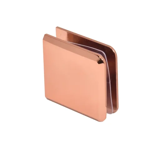 CRL Beveled Hole-in-Glass Fixed Panel U-Clamp, Rose Gold