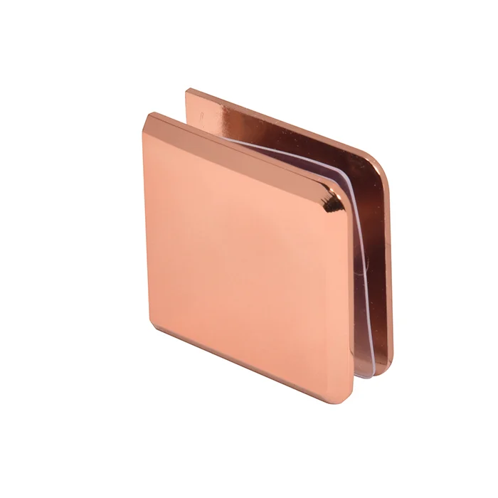 Shower Glass Beveled Hole-in-Glass Fixed Panel U-Clamp, Rose Gold – CRL BCU4RG