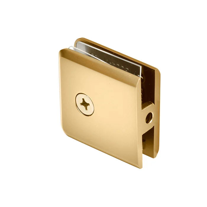 CRL Beveled Hole-in-Glass Fixed Panel U-Clamp, Satin Brass