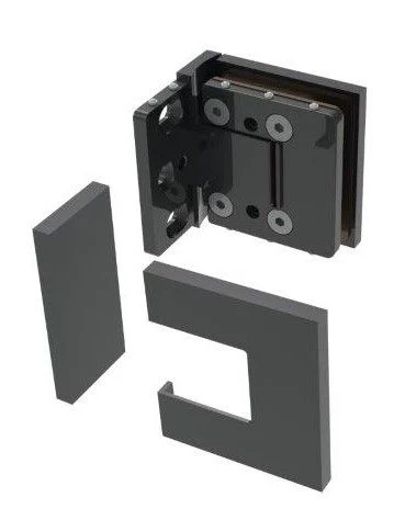Shower Door Hinge: Bellagio 344 Adjustable, Offset Back Plate, Matte Black – CRL BEL344MBL, photo 2