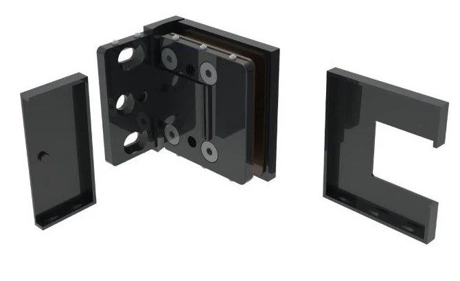 Shower Door Hinge: Bellagio 344 Adjustable, Offset Back Plate, Matte Black – CRL BEL344MBL, photo 4