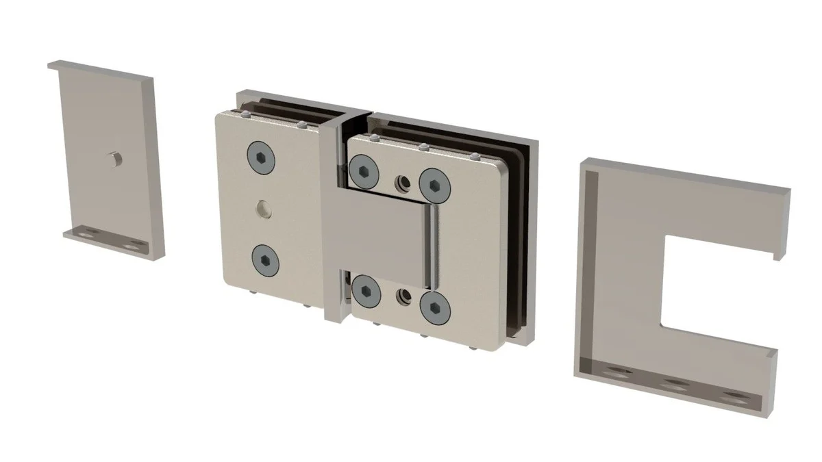Glass to Glass Shower Door Hinge 180°: Bellagio 380, Brushed Nickel – CRL BEL380BN, photo 3