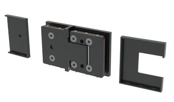 Glass to Glass Shower Door Hinge 180°: Bellagio 380, Matte Black – CRL BEL380MBL, photo 2
