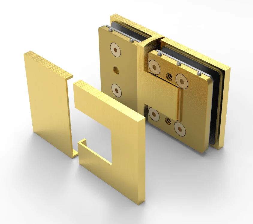 Glass to Glass Shower Door Hinge 180°: Bellagio 380, Satin Brass – CRL BEL380SB, photo 2