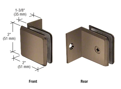 Shower Glass Beveled Fixed Panel Clamp with Small Leg, Brushed Bronze – CRL BGC037BBRZ, photo 2