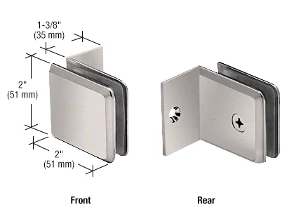 Shower Glass Beveled Fixed Panel Clamp with Small Leg, Brushed Nickel – CRL BGC037BN, photo 2