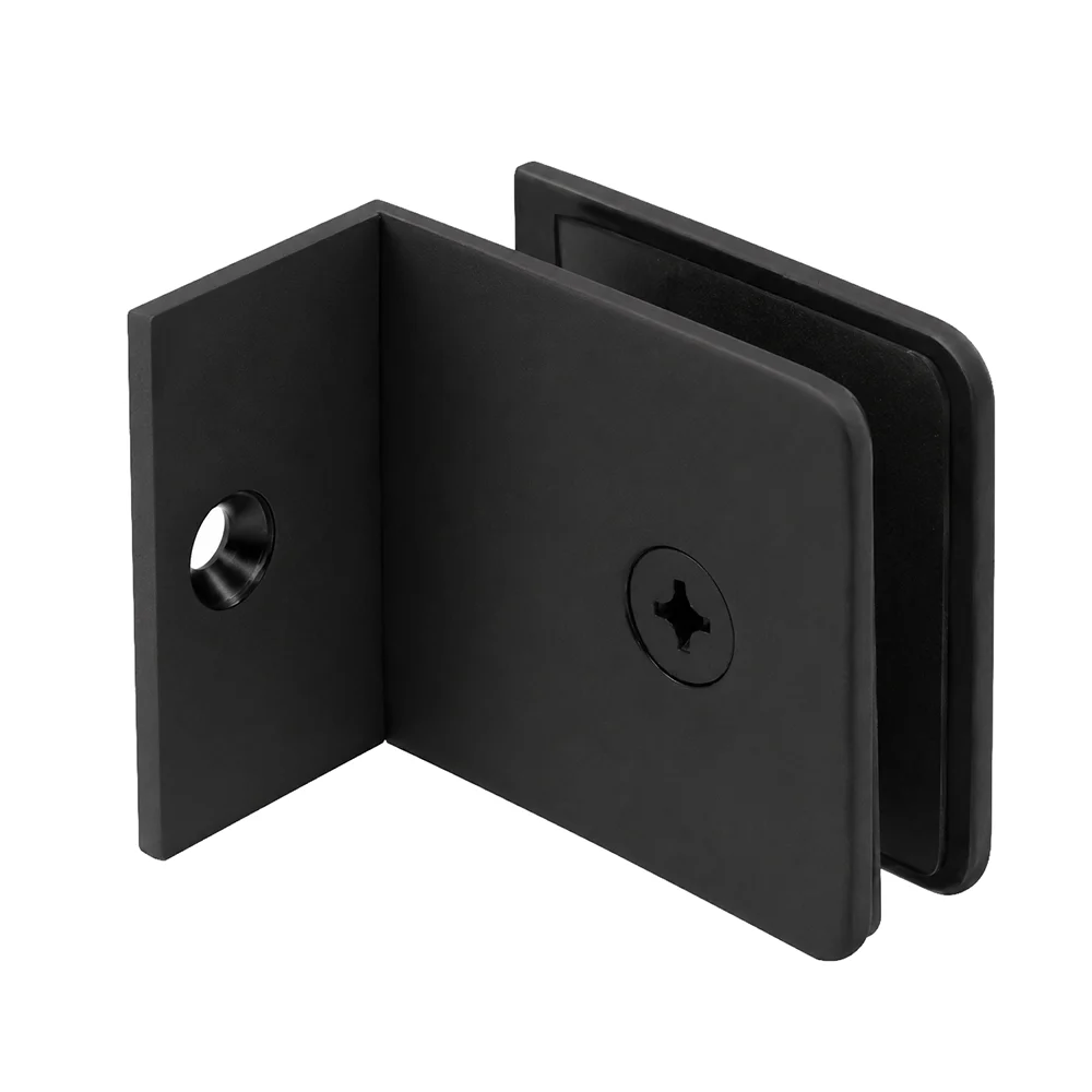 Shower Glass Beveled Fixed Panel Clamp with Small Leg, Matte Black – CRL BGC037MBL