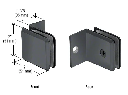 Shower Glass Beveled Fixed Panel Clamp with Small Leg, Matte Black – CRL BGC037MBL, photo 2