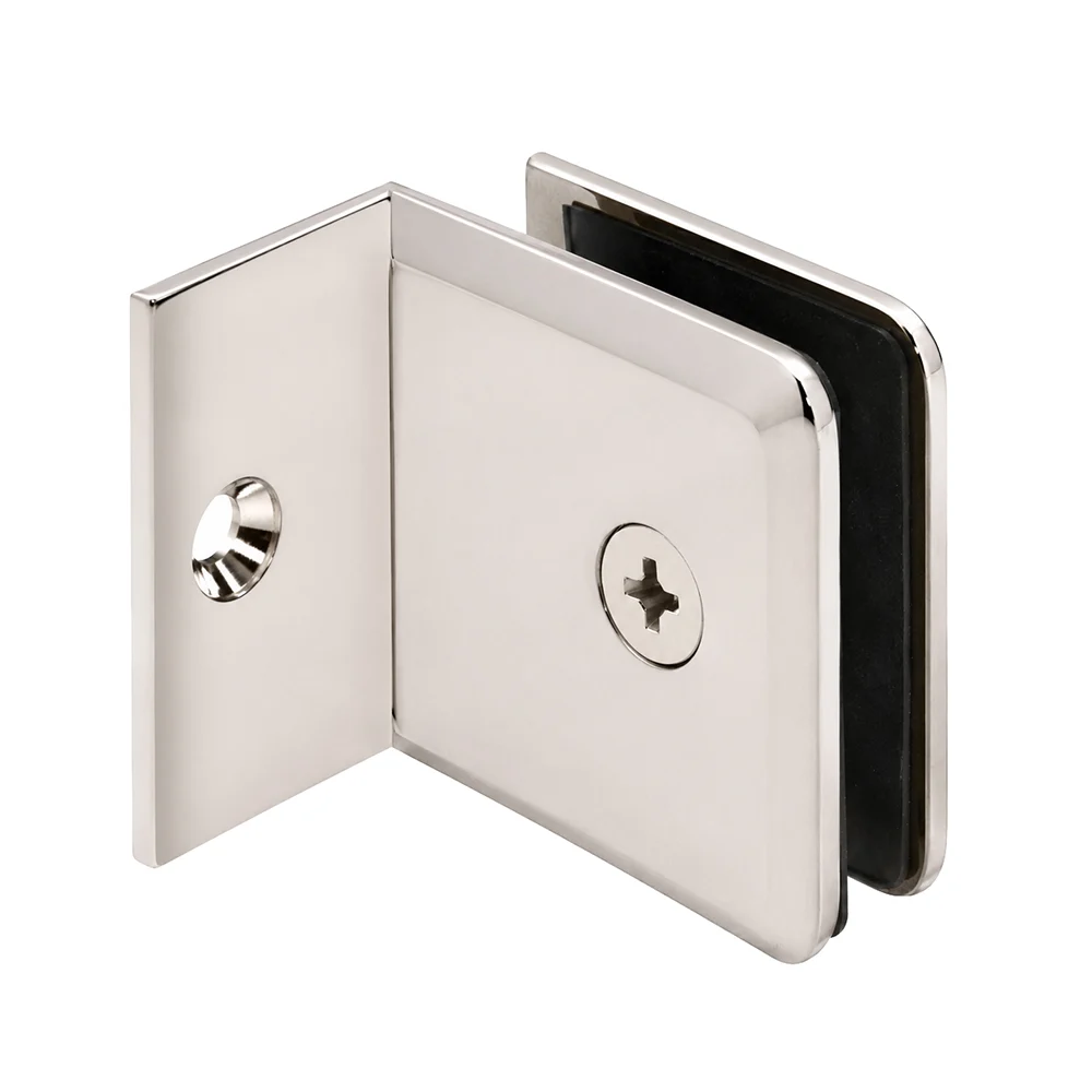 Shower Glass Beveled Fixed Panel Clamp with Small Leg, Polished Nickel – CRL BGC037PN
