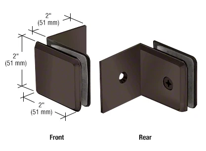 Shower Glass Beveled Fixed Panel Clamp with Large Leg, Oil Rubbed Bronze – CRL BGC0390RB, photo 2