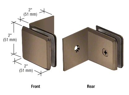 Shower Glass Beveled Fixed Panel Clamp with Large Leg, Brushed Bronze – CRL BGC039BBRZ, photo 2