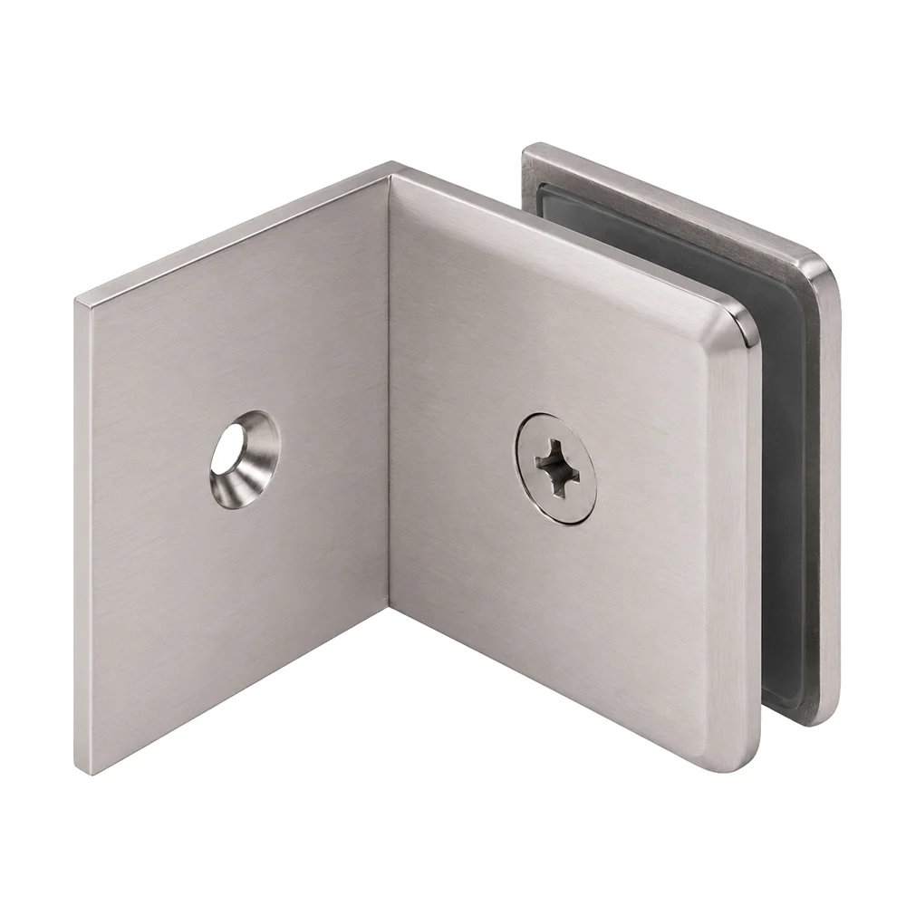 Shower Glass Beveled Fixed Panel Clamp with Large Leg, Brushed Nickel – CRL BGC039BN