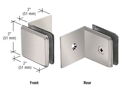 Shower Glass Beveled Fixed Panel Clamp with Large Leg, Brushed Nickel – CRL BGC039BN, photo 2