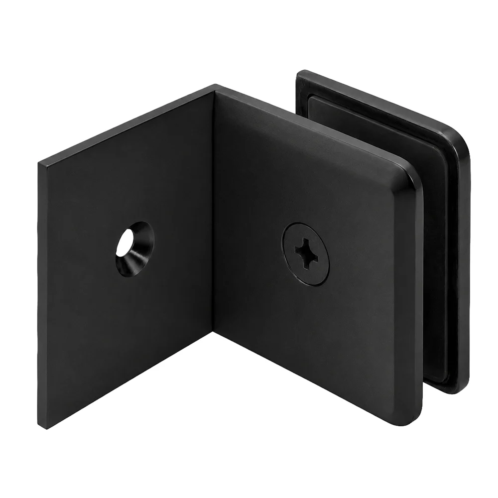 Shower Glass Beveled Fixed Panel Clamp with Large Leg, Matte Black – CRL BGC039MBL