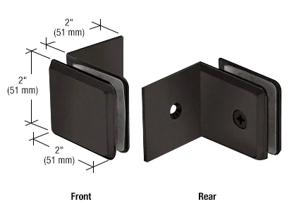 Shower Glass Beveled Fixed Panel Clamp with Large Leg, Matte Black – CRL BGC039MBL, photo 2
