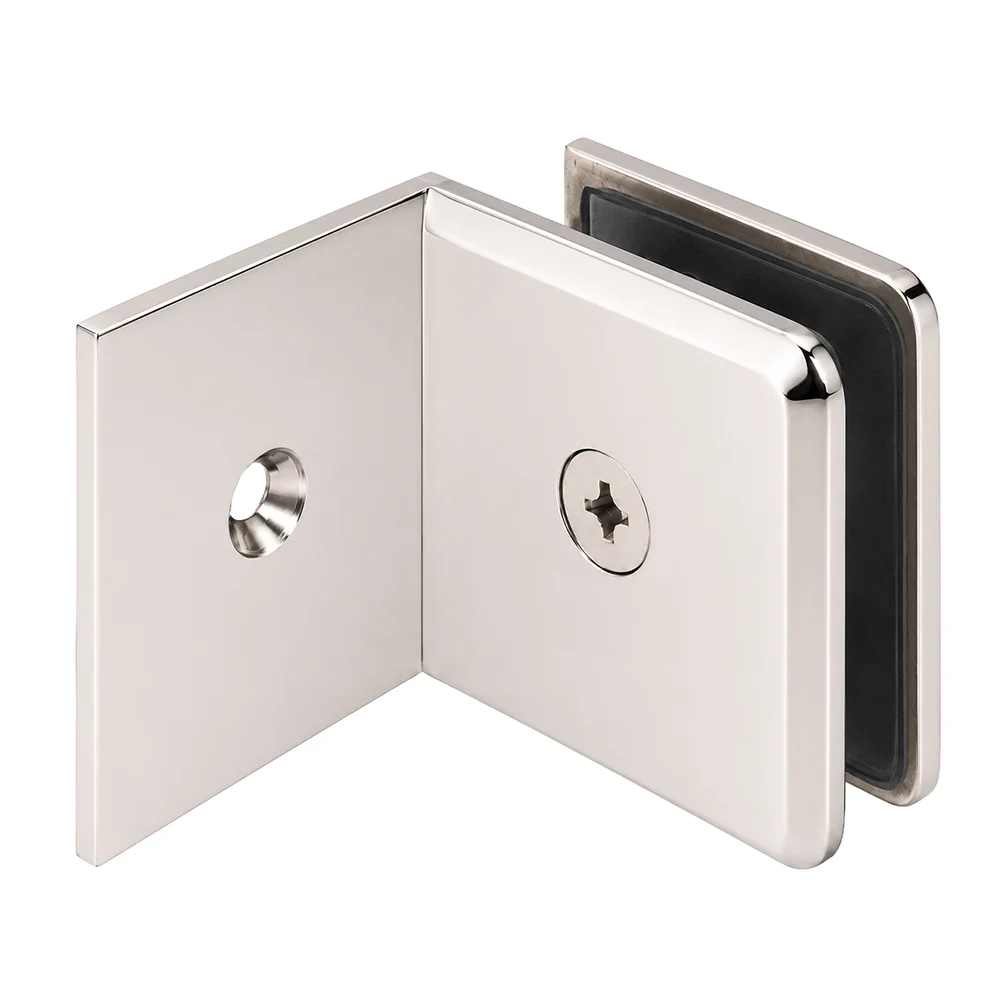 Shower Glass Beveled Fixed Panel Clamp with Large Leg, Polished Nickel – CRL BGC039PN