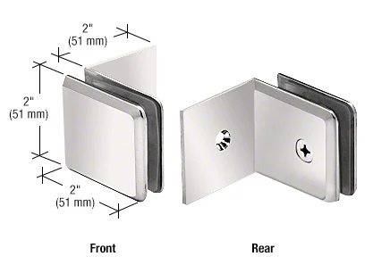 Shower Glass Beveled Fixed Panel Clamp with Large Leg, Polished Nickel – CRL BGC039PN, photo 2