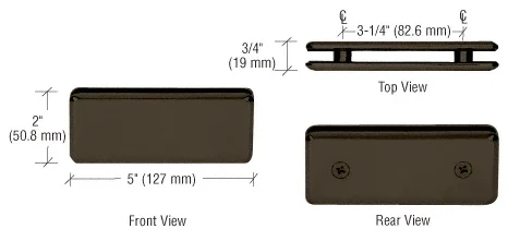 Shower Glass Beveled 180° Glass-to-Glass Clamp, Oil Rubbed Bronze – CRL BGC1800RB, photo 2