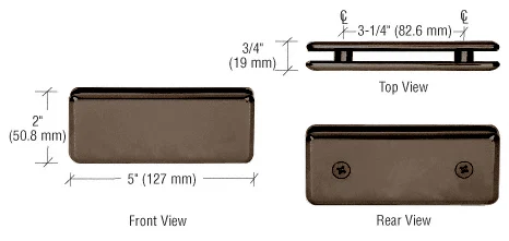 Shower Glass Beveled 180° Glass-to-Glass Clamp, Brushed Bronze – CRL BGC180BBRZ, photo 2