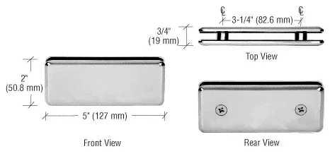 Shower Glass Beveled 180° Glass-to-Glass Clamp, Brushed Nickel – CRL BGC180BN, photo 2