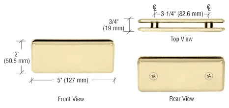Shower Glass Beveled 180° Glass-to-Glass Clamp, Satin Brass – CRL BGC180SB, photo 2